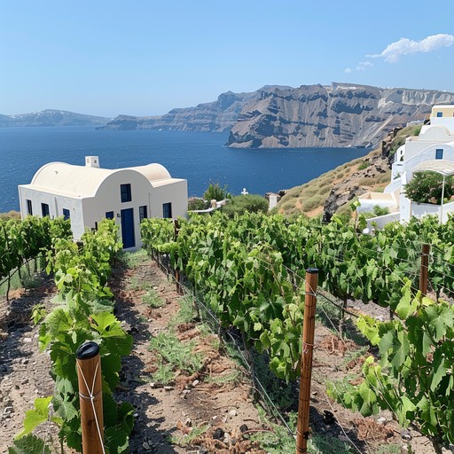 Greece santorini vineyard view stockcake